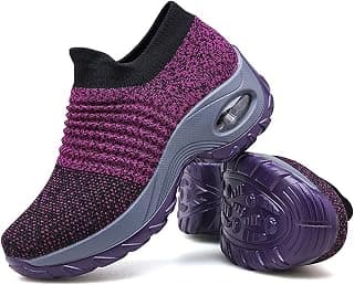 Women's Walking Shoes Sock Sneakers - Mesh Slip On Air Cushion Lady Girls Modern Jazz Dance Easy Shoes Platform Loafers
