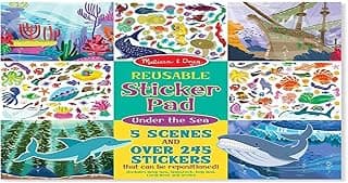 Melissa & Doug Reusable Sticker Activity Pad - Under The Sea | Restickable Stickers, Ocean Animals Art Activities, Arts And Crafts For Kids Ages 3+