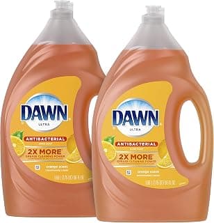 Dawn Ultra 2 Count Antibacterial Dishwashing Liquid Dish Soap, Orange Scent, 56 Fluid Ounce