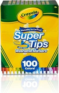 Crayola Super Tips Washable Markers, 100 Count, Bulk, Great for Kids